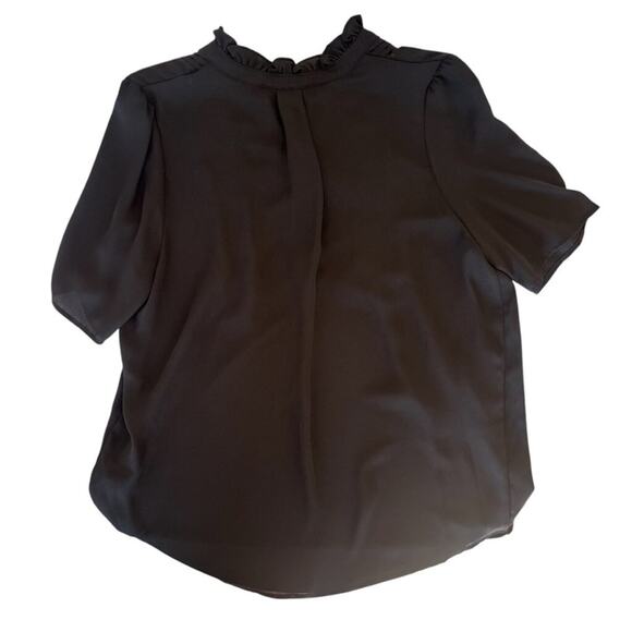T Tahari Black Pintuck Split Neck Blouse M NWT – Workwear Office Chic - Picture 5 of 7